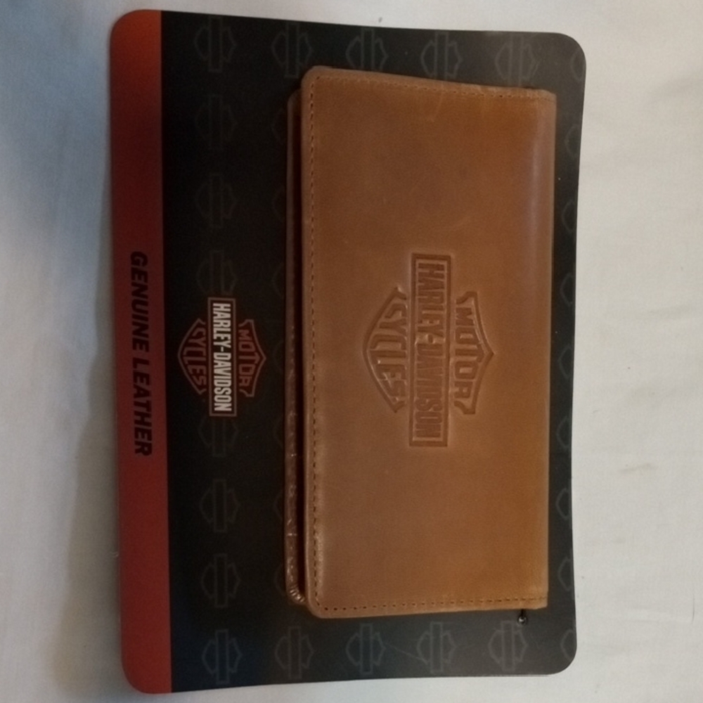 Harley-Davidson Brown Leather Card And Checkbook Holder